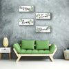 4pcs Farmhouse Bathroom Wall Decor Set - Green Leaves & Inspirational Wooden Signs, Relax/Soak/Unwind/Breathe Motifs, Nail-Free Installation with Double-Sided Adhesive