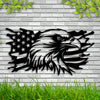 1PC Patriotic American Flag Eagle Metal Wall Decor - Homeowners, Outdoor Decorators, Patriotic Enthusiasts - No, Metal, Wall mount, Use Without Electricity - Suitable for Independence Day, Christmas, Halloween