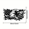 1PC Patriotic American Flag Eagle Metal Wall Decor - Homeowners, Outdoor Decorators, Patriotic Enthusiasts - No, Metal, Wall mount, Use Without Electricity - Suitable for Independence Day, Christmas, Halloween