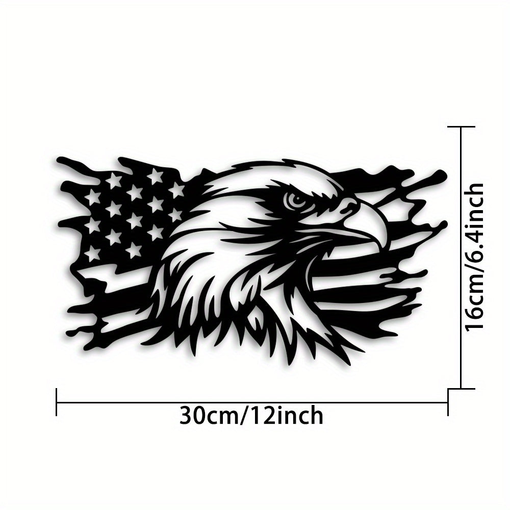 1PC Patriotic American Flag Eagle Metal Wall Decor - Homeowners, Outdoor Decorators, Patriotic Enthusiasts - No, Metal, Wall mount, Use Without Electricity - Suitable for Independence Day, Christmas, Halloween