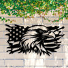 1PC Patriotic American Flag Eagle Metal Wall Decor - Homeowners, Outdoor Decorators, Patriotic Enthusiasts - No, Metal, Wall mount, Use Without Electricity - Suitable for Independence Day, Christmas, Halloween