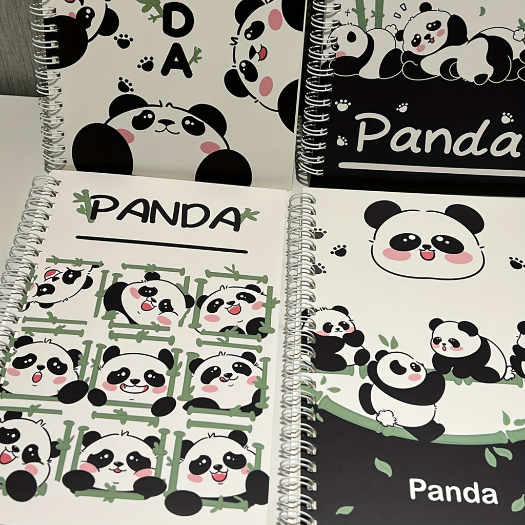 Panda Spiral Notebook - Cute Cartoon Panda Design, Thick Lined Paper, 60 Sheets per Book, Assorted Styles (1 Pack)