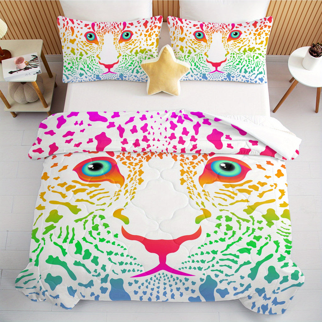 Blessliving Leopard Comforter Set Microfiber Cute Bedding Set 3 Pieces