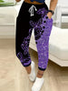 Butterfly Print Drawstring Jogger Pants, Casual High Waist Pocket Pants - Lightweight & Breathable Fabric - For Spring & Summer - Women's Clothing - Perfect for Casual Wear & Loungewear