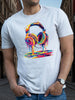 Psychedelic Headphones Art Fitted Men's T-Shirt, Sweat-wicking and Freedom of Movement