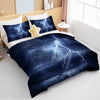 Lightning Storm Bedding Blue Lightning Strike Comforter Set 3 Piece Lightning Storm Bed Sets 3D Nature Design Quilt Set