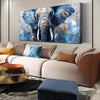 1pc Wooden Framed Elephant Wall Art - Animal Canvas Print Painting for Living Room & Bedroom Decor - Blue, 1.5inch Thickness - Ready to Hang - Perfect Gift for Art Lovers & Home Decor Enthusiasts