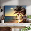 Sunset Beach Palm Tree Canvas Wall Art - 12x16 Inch, Unframed, Home Office Decor