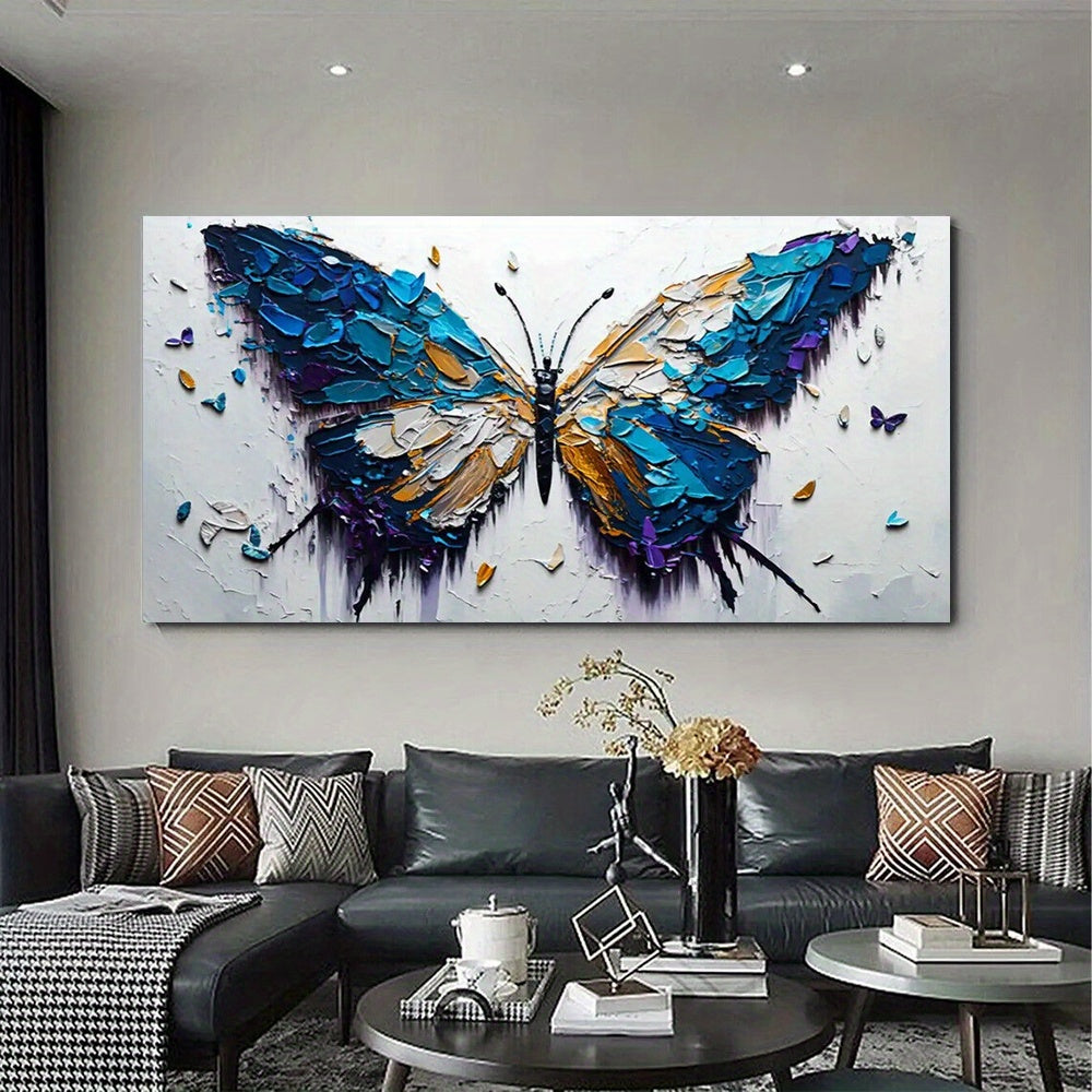 1pcs Pine Frame Butterfly Canvas Painting - Canvas Wall Art - Canvas Mural Poster Print -  For Home & Office Decor - Ready To Hang - InsideFrame-Thickness 1.5inch