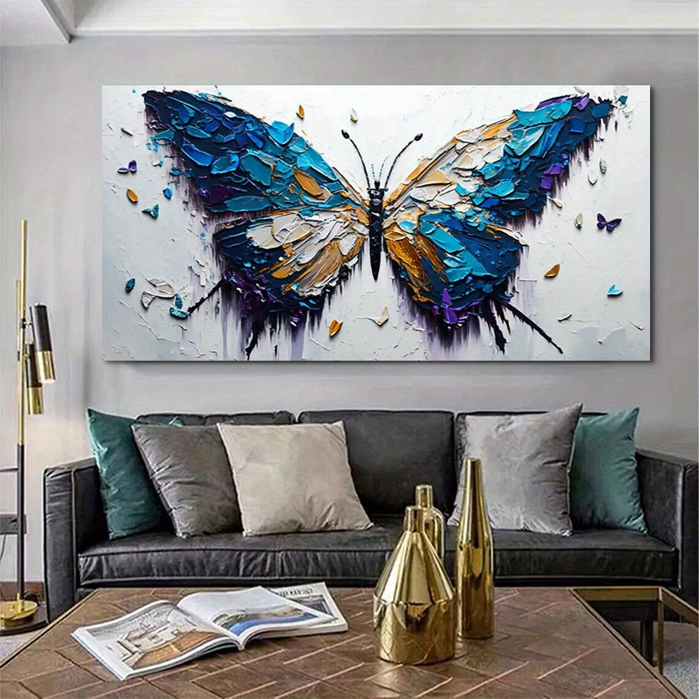 1pcs Pine Frame Butterfly Canvas Painting - Canvas Wall Art - Canvas Mural Poster Print -  For Home & Office Decor - Ready To Hang - InsideFrame-Thickness 1.5inch