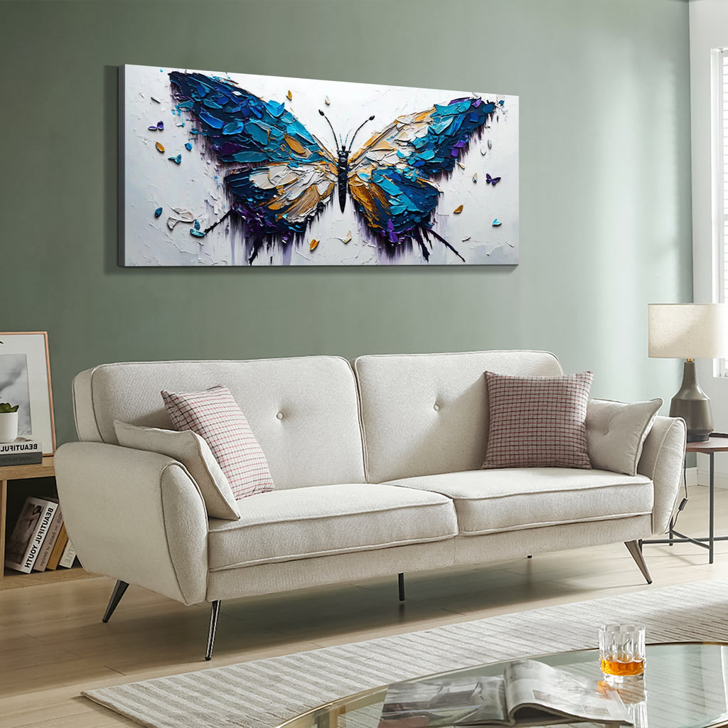 1pcs Pine Frame Butterfly Canvas Painting - Canvas Wall Art - Canvas Mural Poster Print -  For Home & Office Decor - Ready To Hang - InsideFrame-Thickness 1.5inch