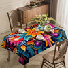 Mexican Floral Tablecloth - 1pc, Vibrant Flower Pattern, Oil and Stain Resistant, All-Season Polyester Table Cover, High-quality Elegance for Dining Table, Machine Made Woven Square Shape