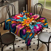 Mexican Floral Tablecloth - 1pc, Vibrant Flower Pattern, Oil and Stain Resistant, All-Season Polyester Table Cover, High-quality Elegance for Dining Table, Machine Made Woven Square Shape