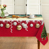 1pc Santa Claus And Reindeer Pattern Christmas Theme Polyester Tablecloth, Waterproof, Oil-Repellent, Stain-Repellent, Washable Table Cover, Decorative Rectangular Tablecloth for Restaurants, Christmas Parties, Outdoor Picnics