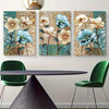 1pc Framed 30x45cm/ 12*18in Lotus Flowers Wall Art Floral Canvas Wall Decor Brown and Blue Print Painting Modern Artwork Abstract Picture for Living Room Bedroom Bathroom Farmhouse Kitchen Office