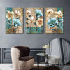 1pc Framed 30x45cm/ 12*18in Lotus Flowers Wall Art Floral Canvas Wall Decor Brown and Blue Print Painting Modern Artwork Abstract Picture for Living Room Bedroom Bathroom Farmhouse Kitchen Office