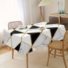 1pc Square Polyester Tablecloth - Machine Woven, Geometric Triangle Splicing Print, Ideal for Home, Terrace, BBQ & Kitchen Decor