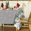 1pc, Sm:e Christmas Square Oval Round Rectangular Tablecloth 60 X 84 Inch Rectangular, Deers Snowman Trees Grey Washable Table Cover For Party Picnic Dinner Kitchen Room Decor 60 X 84/ 60 X 60/ 60 X 104/ 60 X 120/ 52 X 70/ 70 X 70Inch