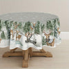 1pc, Sm:e Christmas Square Oval Round Rectangular Tablecloth 60 X 84 Inch Rectangular, Deers Snowman Trees Grey Washable Table Cover For Party Picnic Dinner Kitchen Room Decor 60 X 84/ 60 X 60/ 60 X 104/ 60 X 120/ 52 X 70/ 70 X 70Inch