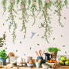 2pcs Plant Flower Bird Vine Wall Stickers Living Room Bedroom Home Decoration Wall Stickers Self-adhesive