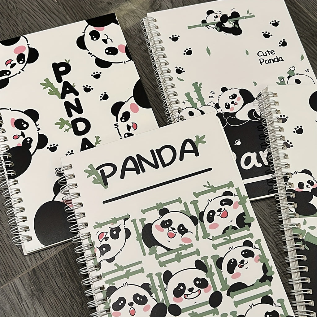 Cute Panda Spiral Notebooks - Animal & Cartoon Themed with Perforated Pages, 1pc, Multiple Styles, 60 Sheets for School & Office