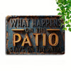 Vintage Aluminum Patio Decor Sign - Homeowners, Patio owners, Outdoor enthusiasts - English, Aluminum, Wall hanging, Multipurpose - Suitable for Backyard, Porch, Deck
