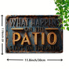 Vintage Aluminum Patio Decor Sign - Homeowners, Patio owners, Outdoor enthusiasts - English, Aluminum, Wall hanging, Multipurpose - Suitable for Backyard, Porch, Deck