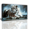 1pc Framed Large Wall Decor, Tiger Wall Decor Animals Canvas Wall Art, Tiger Wall Picture Prints Poster Painting, Tiger Artwork for Wall Bedroom Living Room Home Decorations Office Wall Decor, Halloween Gifts