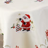 Christmas Santa Claus Embroidered Round Tablecloth - 33.46inch, Polyester, Machine Made for Weddings, Showers, Birthdays & Holiday Gatherings