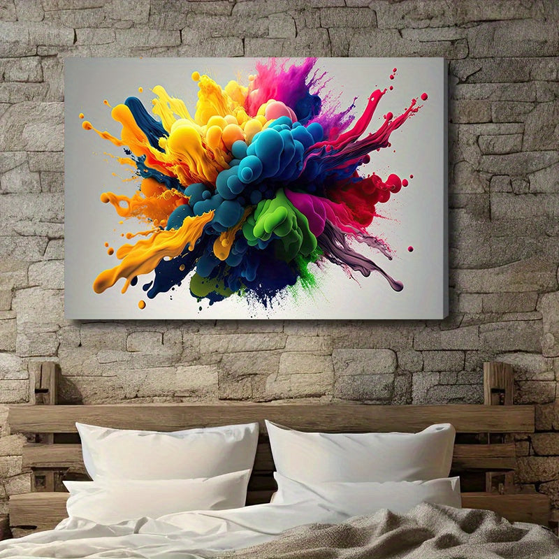 1pc40x60cm/ 16*24in Wooden Framed Colorful Smoke Shock Poster, Modern Art Style, Wall Art, Home Decoration, Corridor, Living Room, Bedroom Wall Decoration