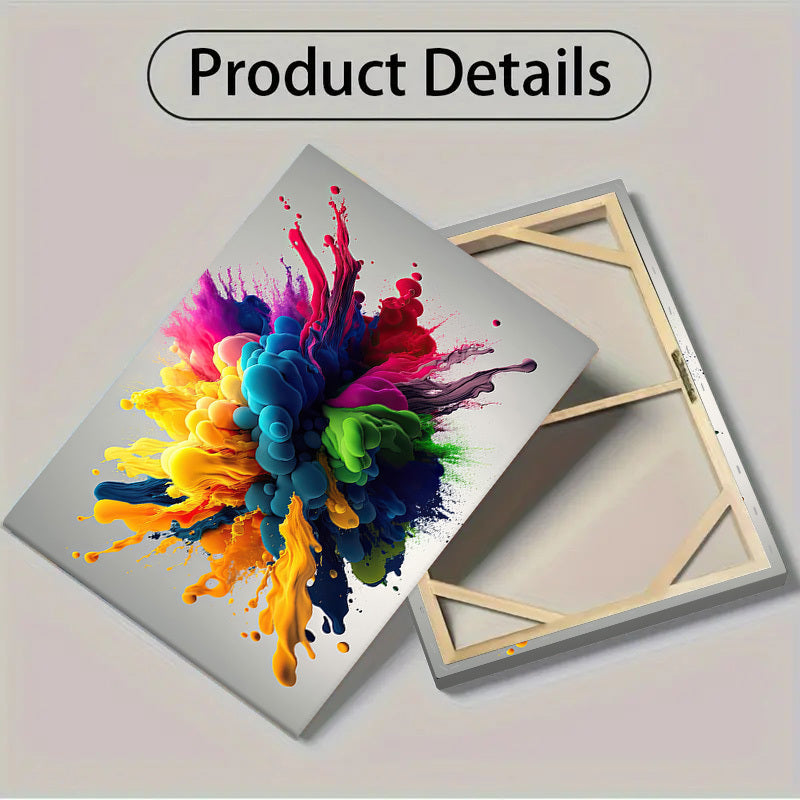 1pc40x60cm/ 16*24in Wooden Framed Colorful Smoke Shock Poster, Modern Art Style, Wall Art, Home Decoration, Corridor, Living Room, Bedroom Wall Decoration