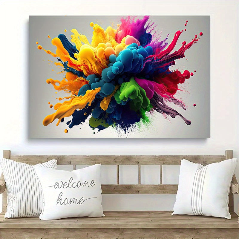 1pc40x60cm/ 16*24in Wooden Framed Colorful Smoke Shock Poster, Modern Art Style, Wall Art, Home Decoration, Corridor, Living Room, Bedroom Wall Decoration
