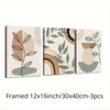 3 Piece Framed Minimalist Botanical Geometric Print for Mid Century Modern Living Room Office Bedroom Decoration - Premium Quality, Ready to Hang, Easy to Install, Unique Bohemian Wall Decor