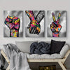 3 Piece Vertical Oblong Graffiti Canvas Wall Art Set - Modern Contemporary Street Art Posters for Boys Bedroom, Living Room, Office - Vibrant Colorful Graffiti Pop Art Decor for Home