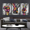 3 Piece Vertical Oblong Graffiti Canvas Wall Art Set - Modern Contemporary Street Art Posters for Boys Bedroom, Living Room, Office - Vibrant Colorful Graffiti Pop Art Decor for Home