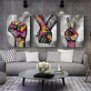 3 Piece Vertical Oblong Graffiti Canvas Wall Art Set - Modern Contemporary Street Art Posters for Boys Bedroom, Living Room, Office - Vibrant Colorful Graffiti Pop Art Decor for Home