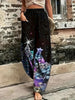 Christmas Tree Print Baggy Pants, Casual Elastic High Waist Dual Pockets Loose Pants For Spring & Summer, Women's Clothing