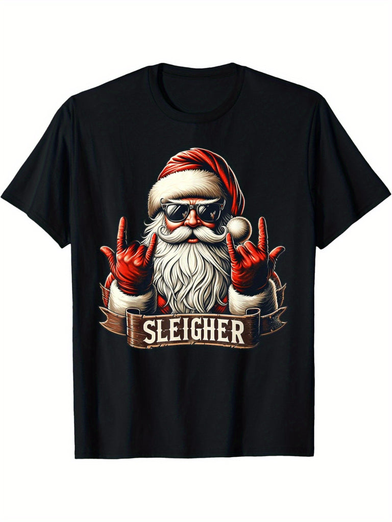 Sleigher Hail Santa Claus Christmas Rock Music T-Shirt