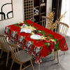 Christmas Holiday Tablecloth - 1pc Festive Print, Stain Resistant, Machine Washable, Polyester Knit Fabric, Rectangular Table Cover for Home, Kitchen, Restaurant, Cafe, Party, Wedding, Banquet, Gift