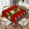 Christmas Holiday Tablecloth - 1pc Festive Print, Stain Resistant, Machine Washable, Polyester Knit Fabric, Rectangular Table Cover for Home, Kitchen, Restaurant, Cafe, Party, Wedding, Banquet, Gift