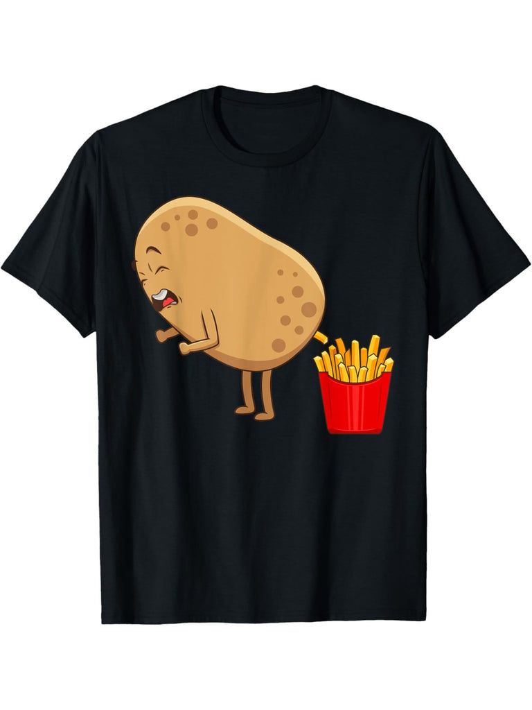 Funny French Fries Designs For Men Women Potato Food Eaters T-Shirt Summer Comfortable Casual Short Sleeve T-Shirt