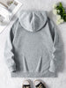 Women's Fashion Hoodie, Geometric Heart & Paw Print, Casual Pullover Sweatshirt, Polyester Knit, Hooded, Drawstring, for Autumn/Winter, Grey/Black