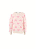 Women's Autumn Winter Knit Sweater Long Sleeve Crewneck Heart Print Loose Knitwear