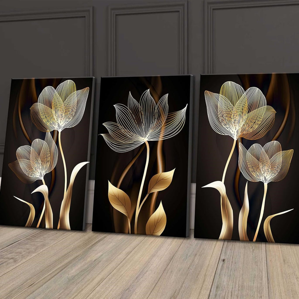 Three-piece canvas print poster, frameless