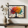1pc Black Framed Wall Art, Colorful Tree with Butterflies Wood Frame Canvas Prints Poster Still Life, Ready To Hang, Birthday, Mother's Day New Year Halloween Christmas Easter Gift, Home Living Room Office Wall Decor, Perfect Gift and Home Decor