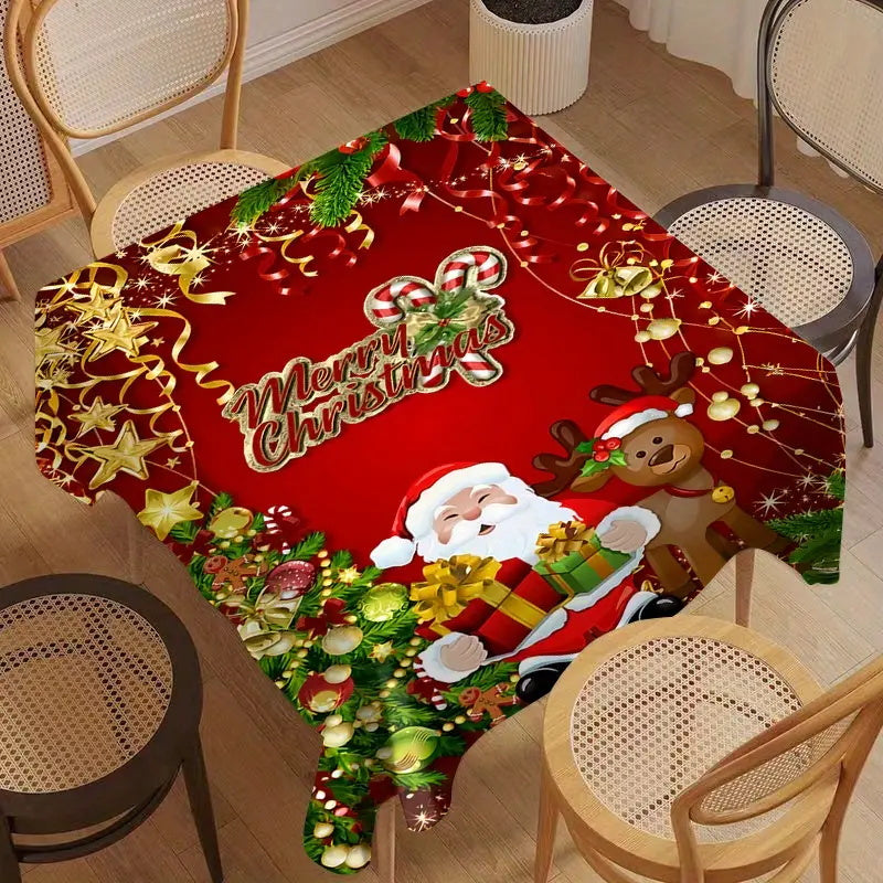 Christmas tablecloth - Festive Christmas Tablecloth - Polyester - Deck the Halls in Style