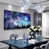 1pcs Canvas Wall Art for Living Room Wall Decor Paintings for Office Modern Family Wall Decorations for Bedroom Blue Starry Sky Aurora Scenery Canvas Art Wolf Pictures Artwork Posters Home Decor Framed Ready To Hang