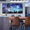 1pcs Canvas Wall Art for Living Room Wall Decor Paintings for Office Modern Family Wall Decorations for Bedroom Blue Starry Sky Aurora Scenery Canvas Art Wolf Pictures Artwork Posters Home Decor Framed Ready To Hang