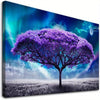 1pc Wooden Frame Canvas Wall Artistic Living Room Large Size Farmhouse Wall Decoration Bedroom Purple Tree Abstract Landscape Picture Artwork Canvas Print Office Decorations Ready to Hang Wooden Frame Shelf-Thickness 1.5 Inch