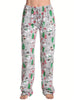 Womens Christmas Print Pajama Pants Elastic Waistband Casual Pull On Lounge Trousers